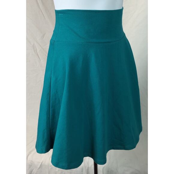 Nwt Forever 21 Fit & Flare Mini Skirt M Turquoise Flare 24”W Skater Minimalist - Picture 3 of 5